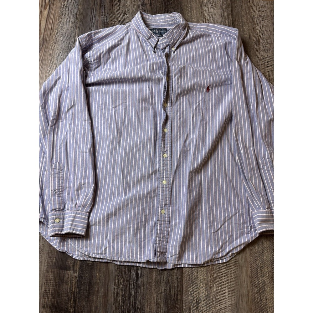 Ralph Lauren Shirt Mens 2XB Classic Fit Striped Pony Long Sleeve Button Down - Picture 1 of 8